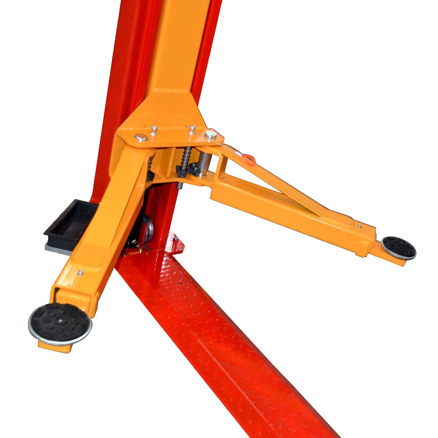 The car lift features double telescoping arms