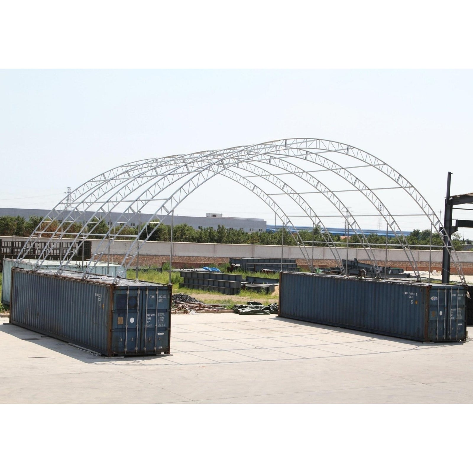 Loading Containers Canopy 60'x40'x20' Double Truss Container Canopy Shelter