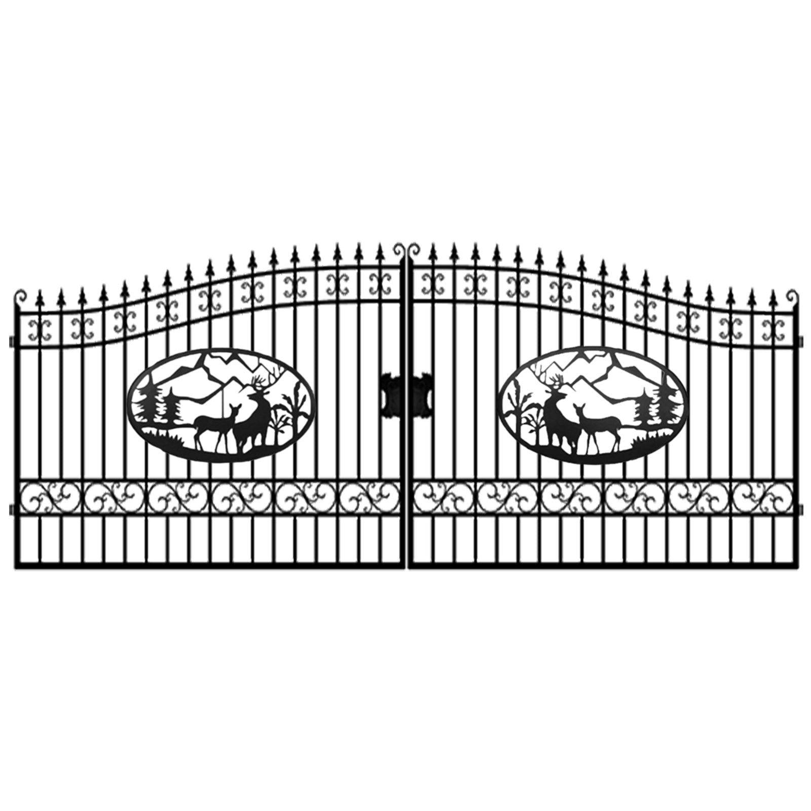 Greatbear Dual Swing Wrought Iron Gate for Driveway #size_20'