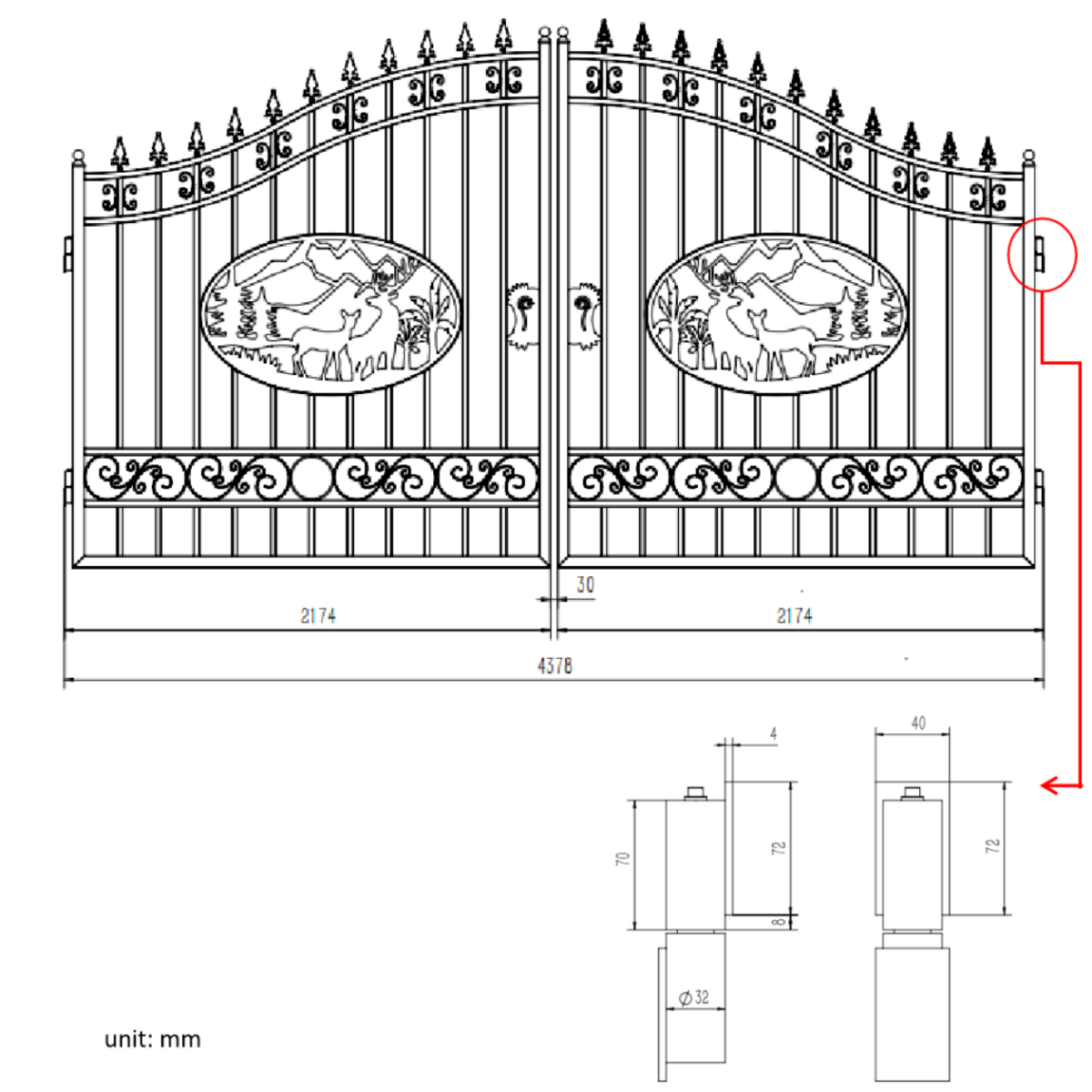 Iron Gate for Driveway #design_Deer