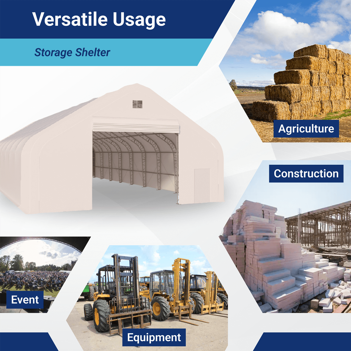 Double Truss Storage Shelter Usage Scene