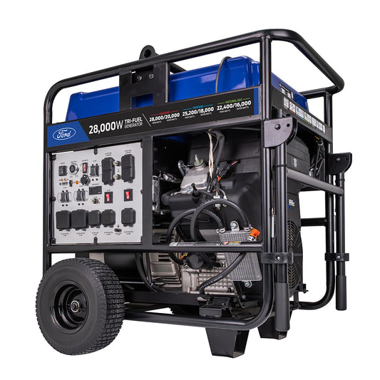 FORD 28,000 Watt Tri-Fuel Generator – 20,000W Running, 999cc V-Twin