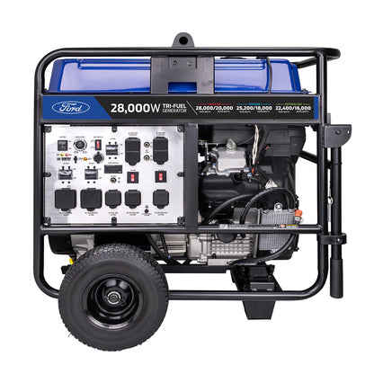 FORD 28,000 Watt Tri-Fuel Generator – 20,000W Running, 999cc V-Twin
