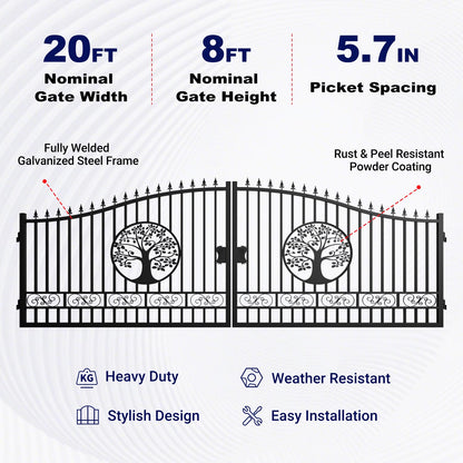 Features of 20ft Dual Swing Driveway Gate with Wider Goalposts