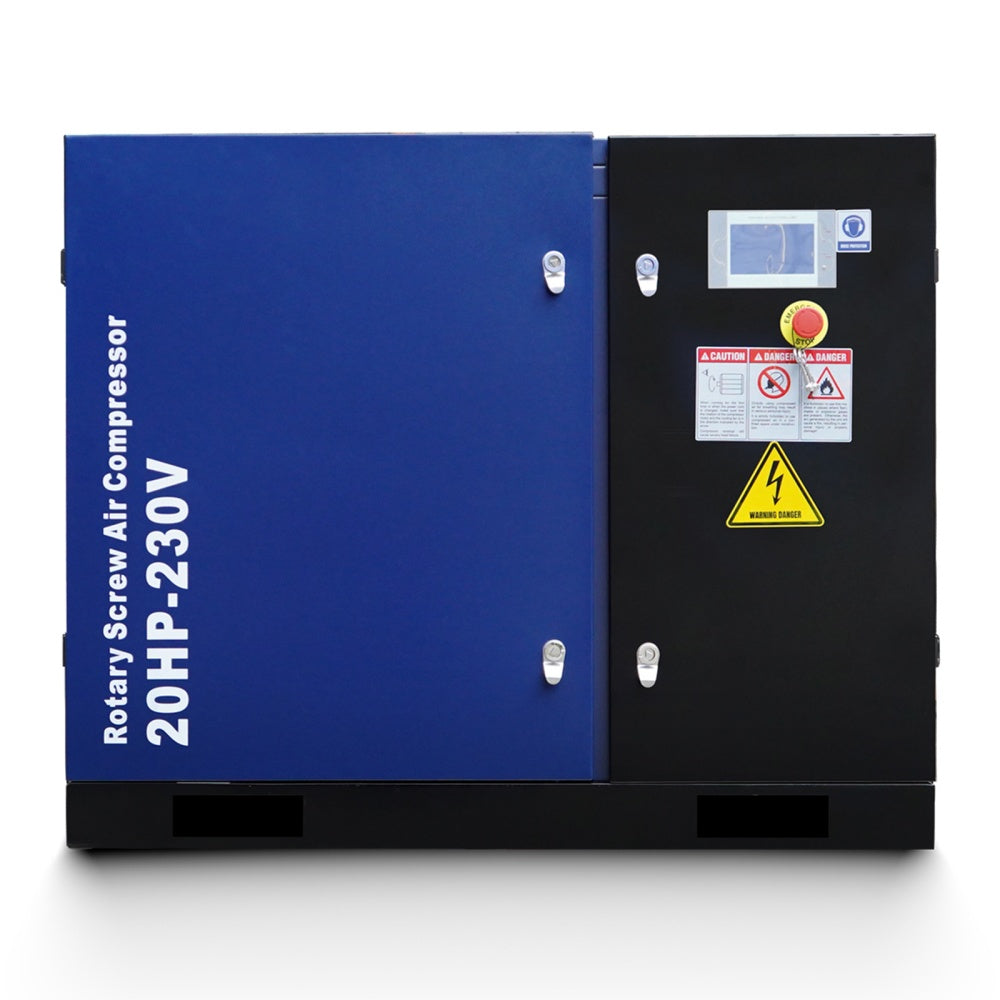 20HP Rotary Screw Air Compressor, 74CFM, 125PSI, 230V 3PHASE 60HZ