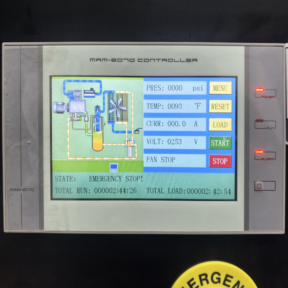 20HP Rotary Screw Air Compressor, 74CFM, 125PSI, 230V 3PHASE 60HZ