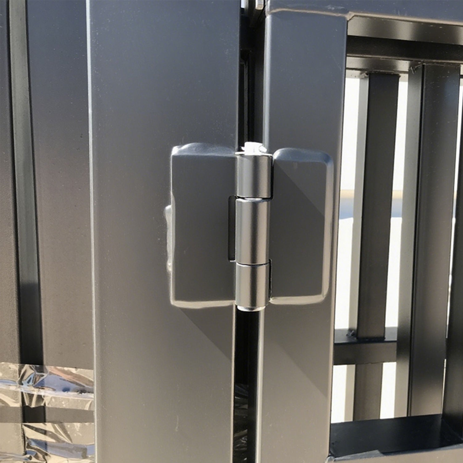 Gate hinges have been installed for faster gate installation