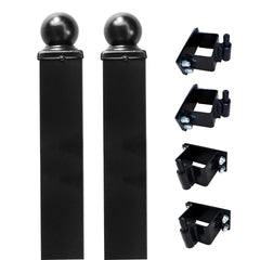10'x4"x4" Gate Post with Brackets for Dual Swing Driveway Gates, Set of 2
