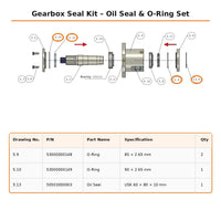 Greatbear Brush Cutter Gearbox Seal Kit | 8 & 15 Spline Replacement Seals