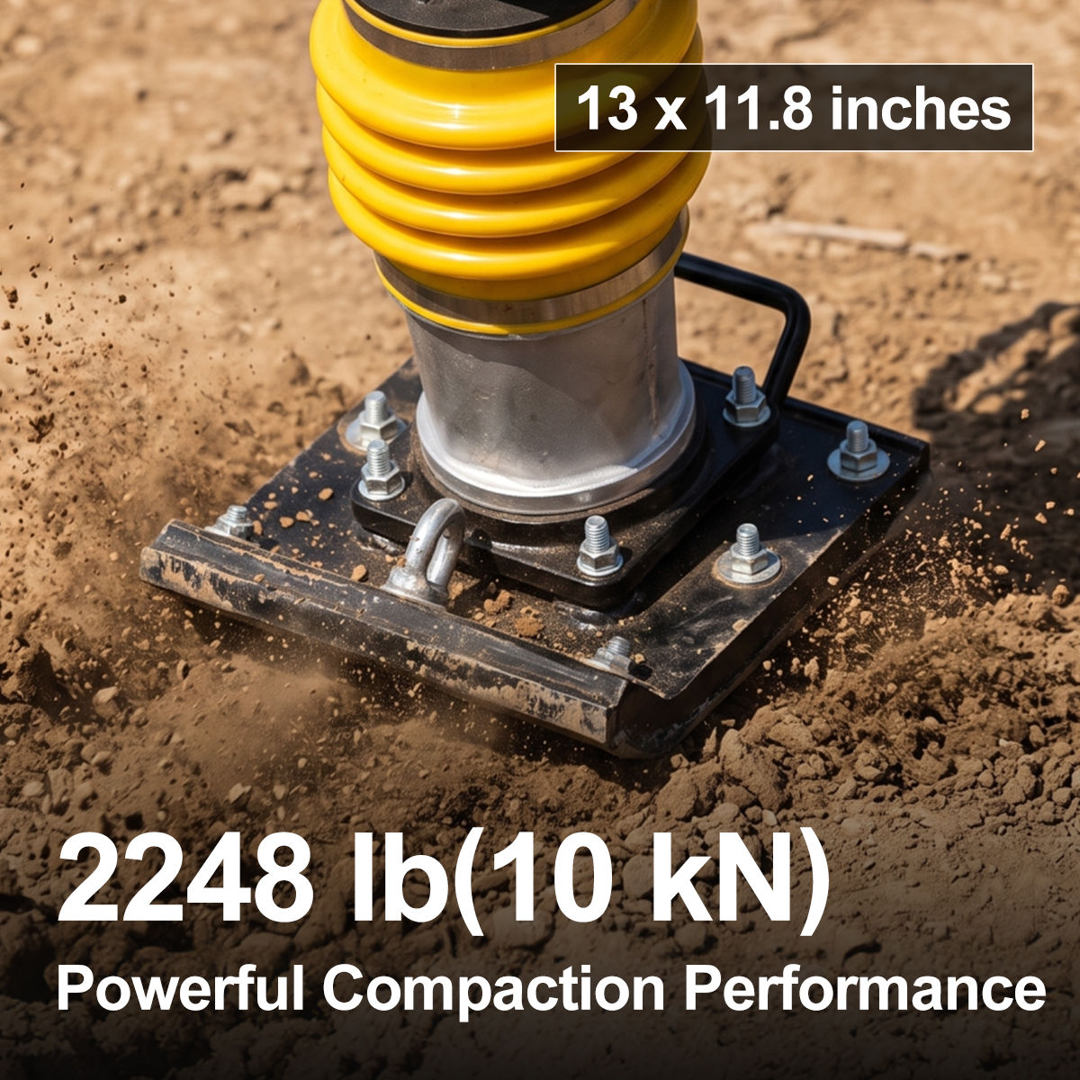 Tamping-Rammer- '13 x 11.8 inches' and '2248 lb(10 kN) Powerful Compaction Performance'