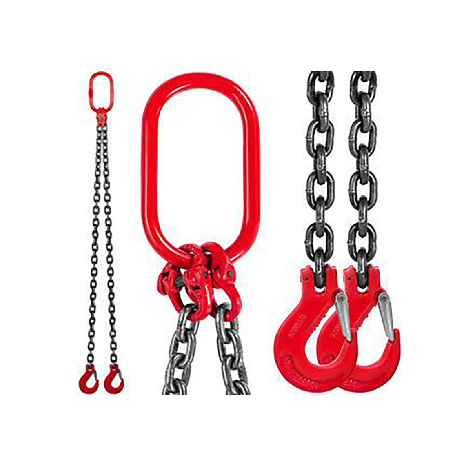 Greatbear Twin-Branch Alloy Steel Lifting Chain Set w/ Safety Hooks ...