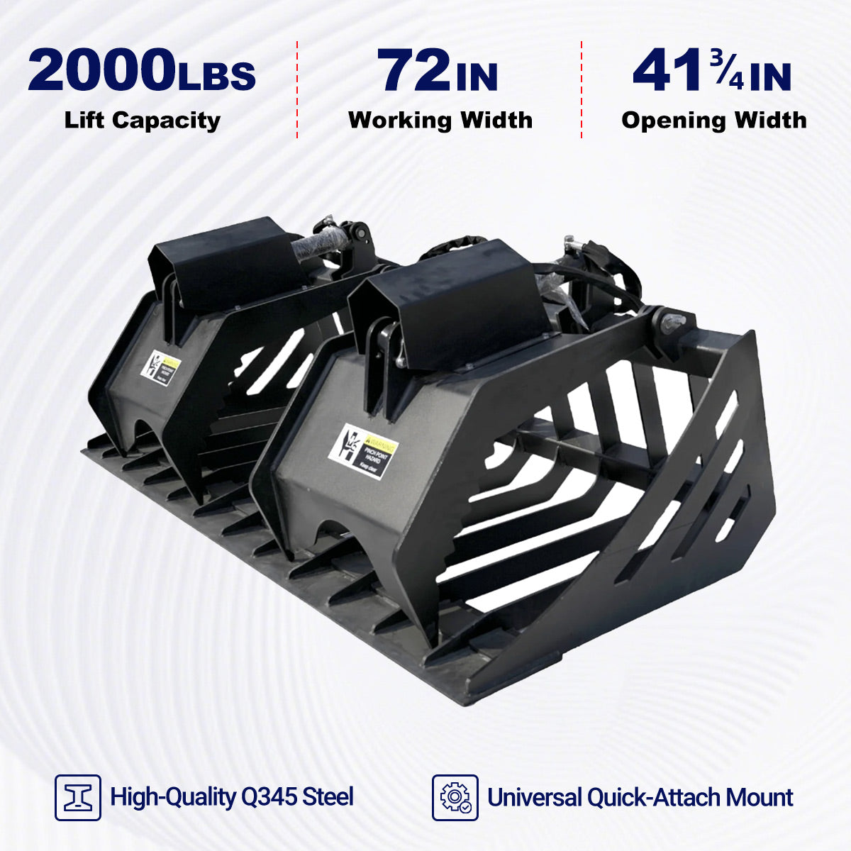 Greatbear 72" Rock Grapple Bucket