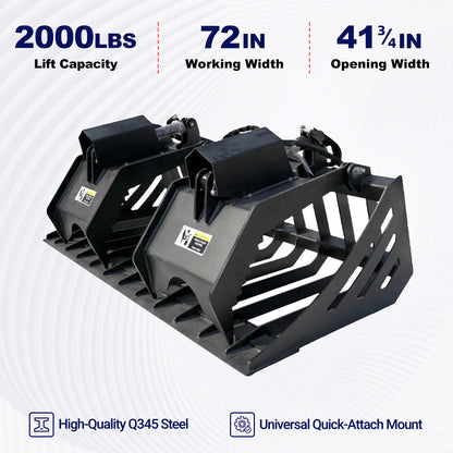 Greatbear 72" Rock Grapple Bucket