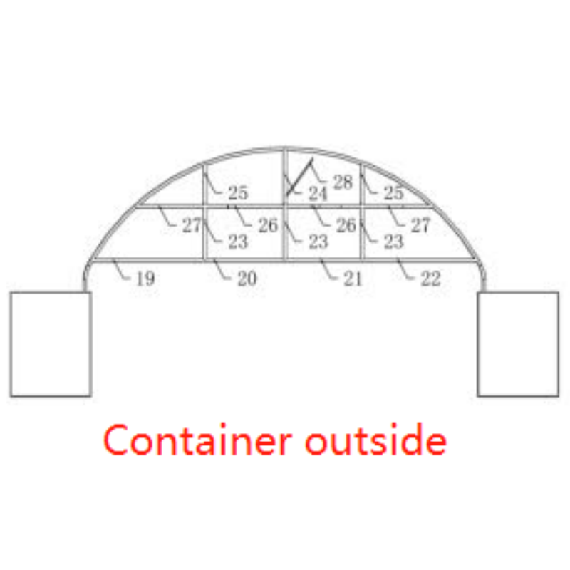Half Front Panel for W40'xL40'xH13' (container outside)