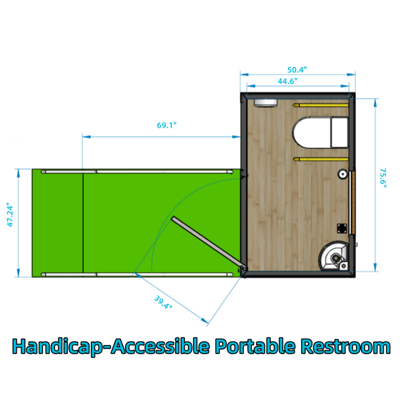 Handicap-Accessible Portable Restroom for Disabled