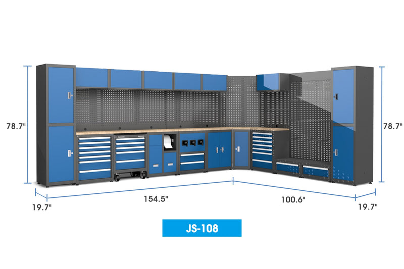 Steelman Heavy Duty Ready-to-assemble Steel Garage Storage System 108 Dimension