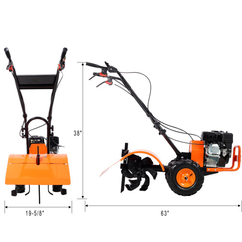 [AS-IS] 7HP Gas Engine, 212cc, 20" Wide, 8" Deep Cultivato Heavy Duty Rear Tine Tiller