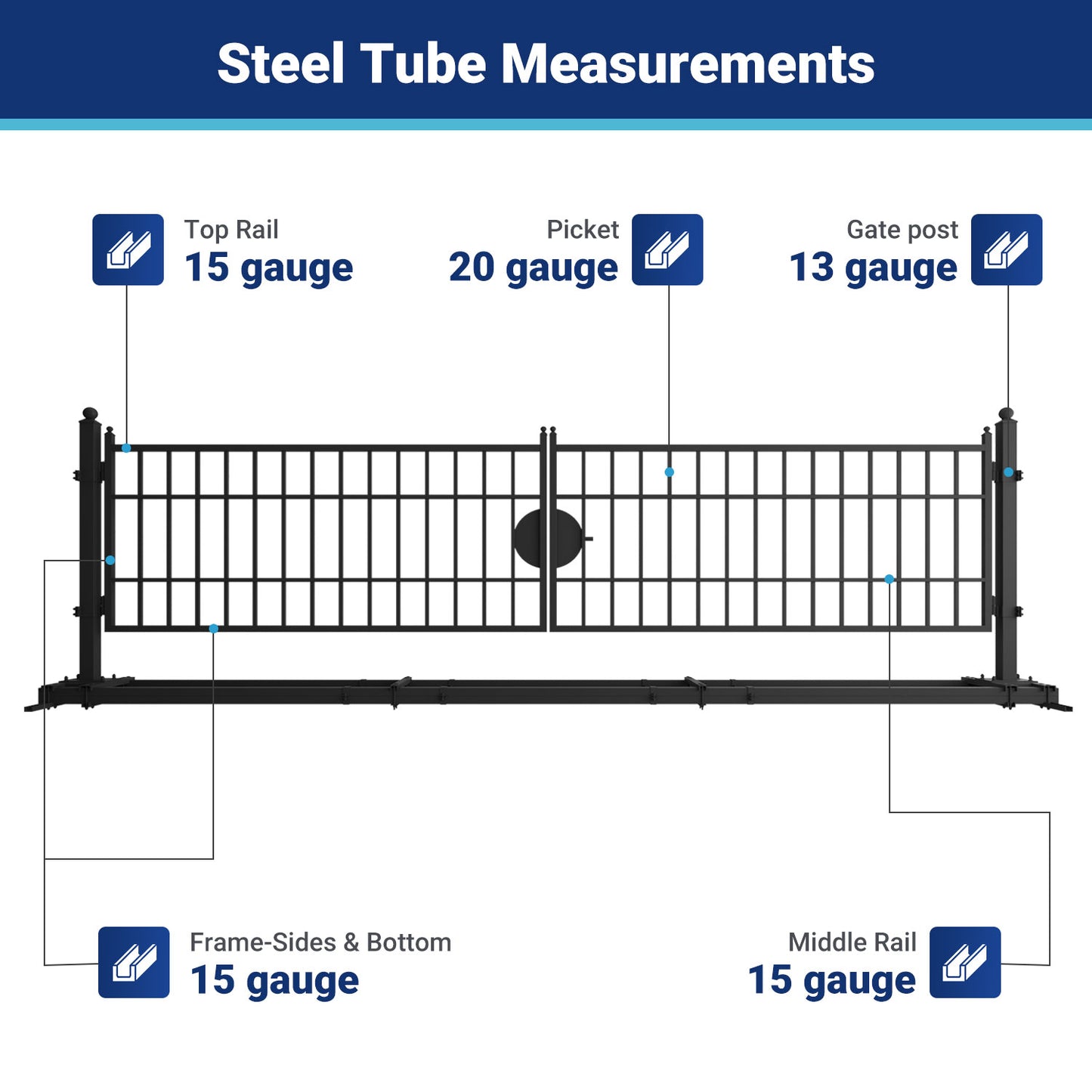 IF000055 gate frame steel tube measurements