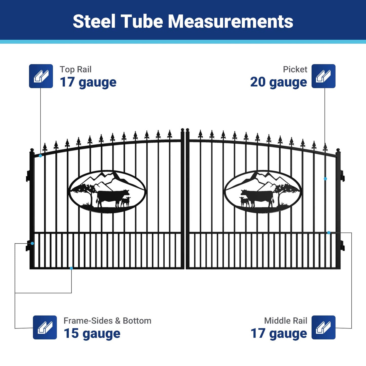II000063 gate frame steel tube measurements#design_ox