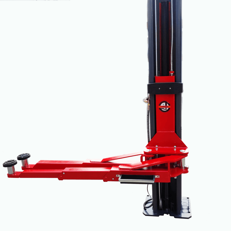 KT-AS110D Two Post Asymmetrical Vehicle Lift 11,000lbs Single Point Lock Release