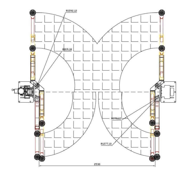 KT-AS110D Two Post Asymmetrical Vehicle Lift 11,000lbs Single Point Lock Release