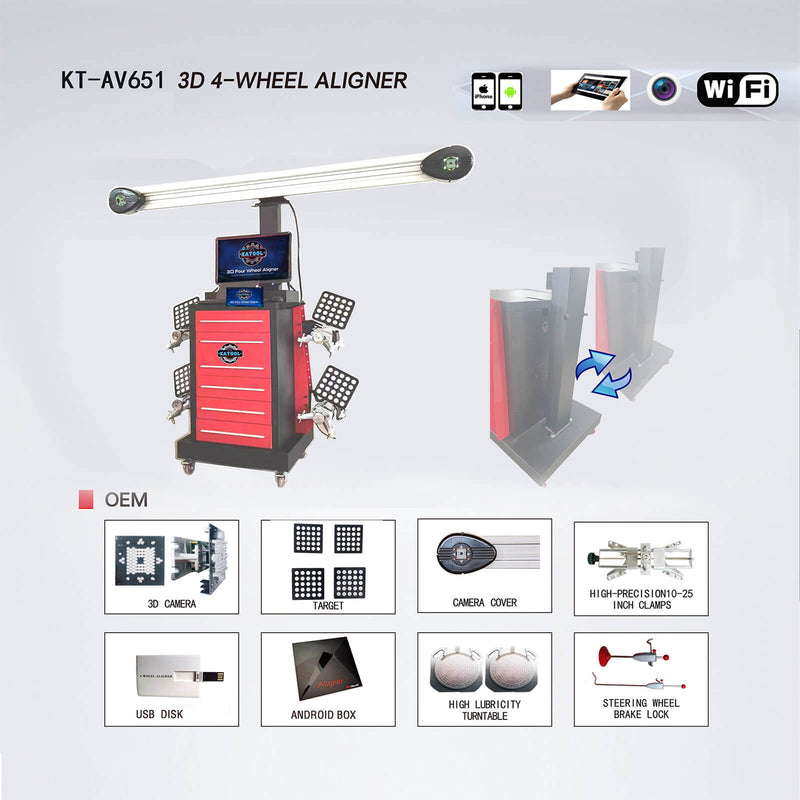 Wheel Alignment Machine Works on 2 Post & Scissor Lift--AV651