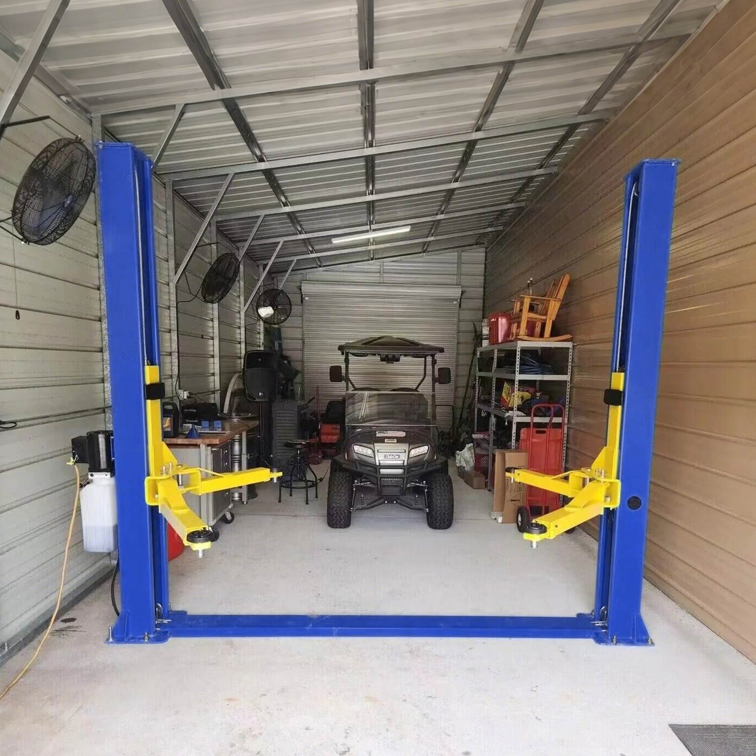 KT-H105 2 post car lift in a garage