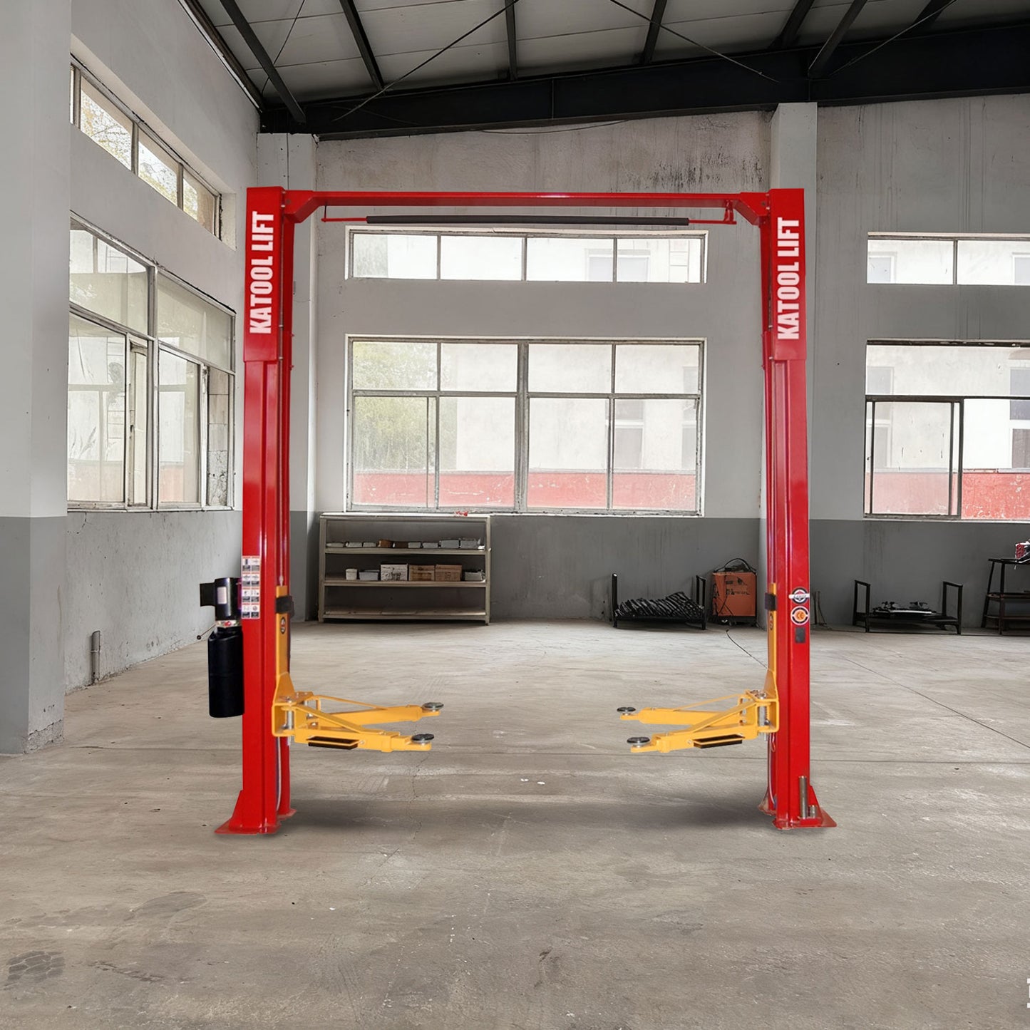 KT-M110 2 post car lift in a garage