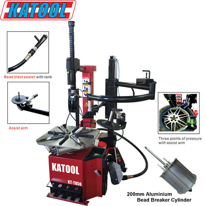 KT-T850 Tilt-Arm Wheel Clamp Tire Changer Machine