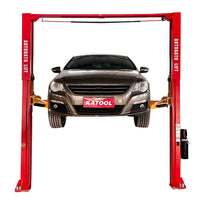 The Katool 2 post lift is lifting a car stably and safely