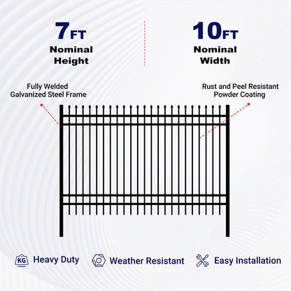 Key features of 10x7 ft Steel Fence with 4 Rails