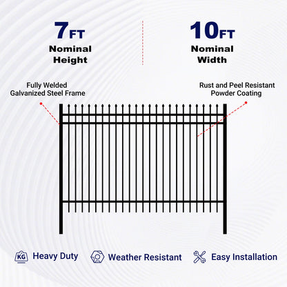 Key features of 10x7 ft Steel Fence with 3 Rails