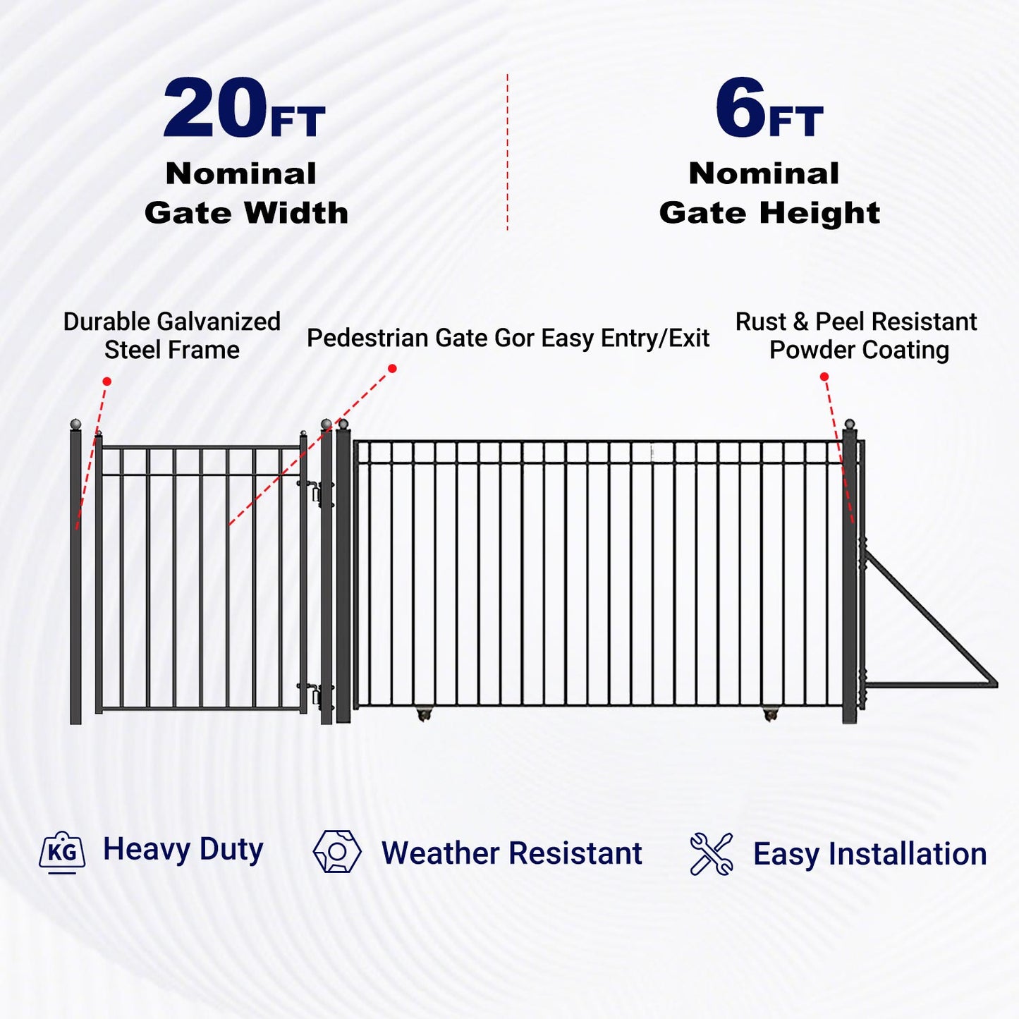 Key features of 20ft Aleko sliding driveway gate