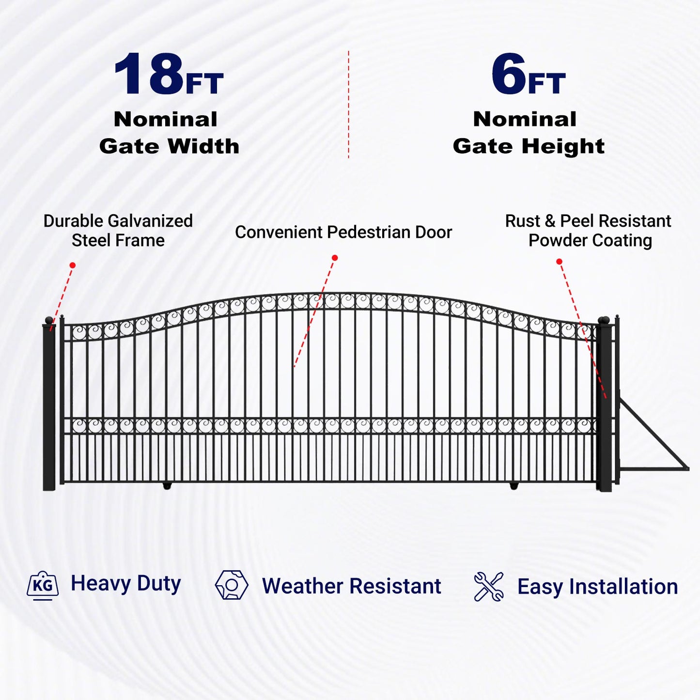 Key features of Aleko 18 ft Steel Sliding Driveway Gate