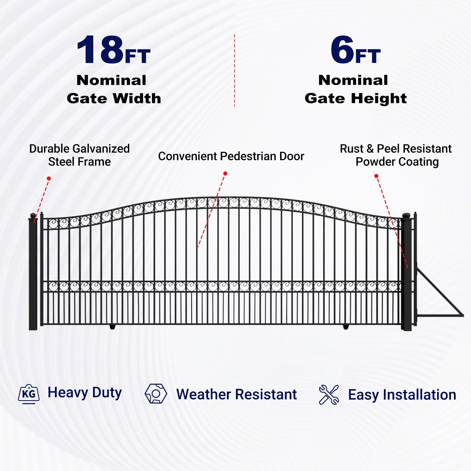 Key features of Aleko 18 ft Steel Sliding Driveway Gate