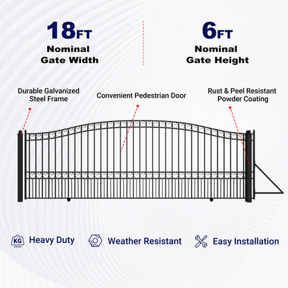 Key features of Aleko 18 ft Steel Sliding Driveway Gate