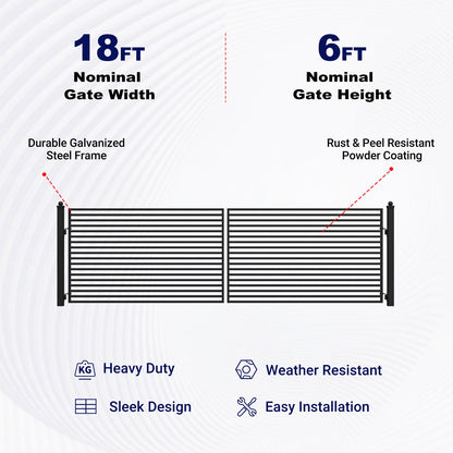 Key Features of Aleko 18ft MILAN Style Dual Swing Driveway Gate