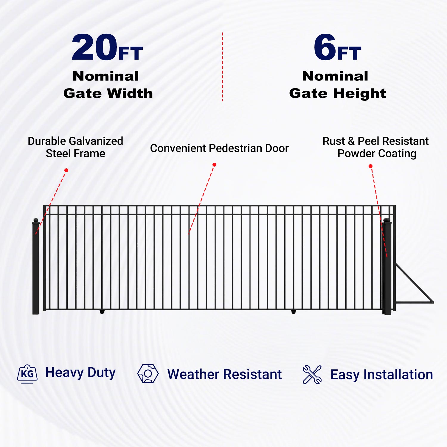 Key Features of 20 ft MADRID Style Sliding Driveway Gate