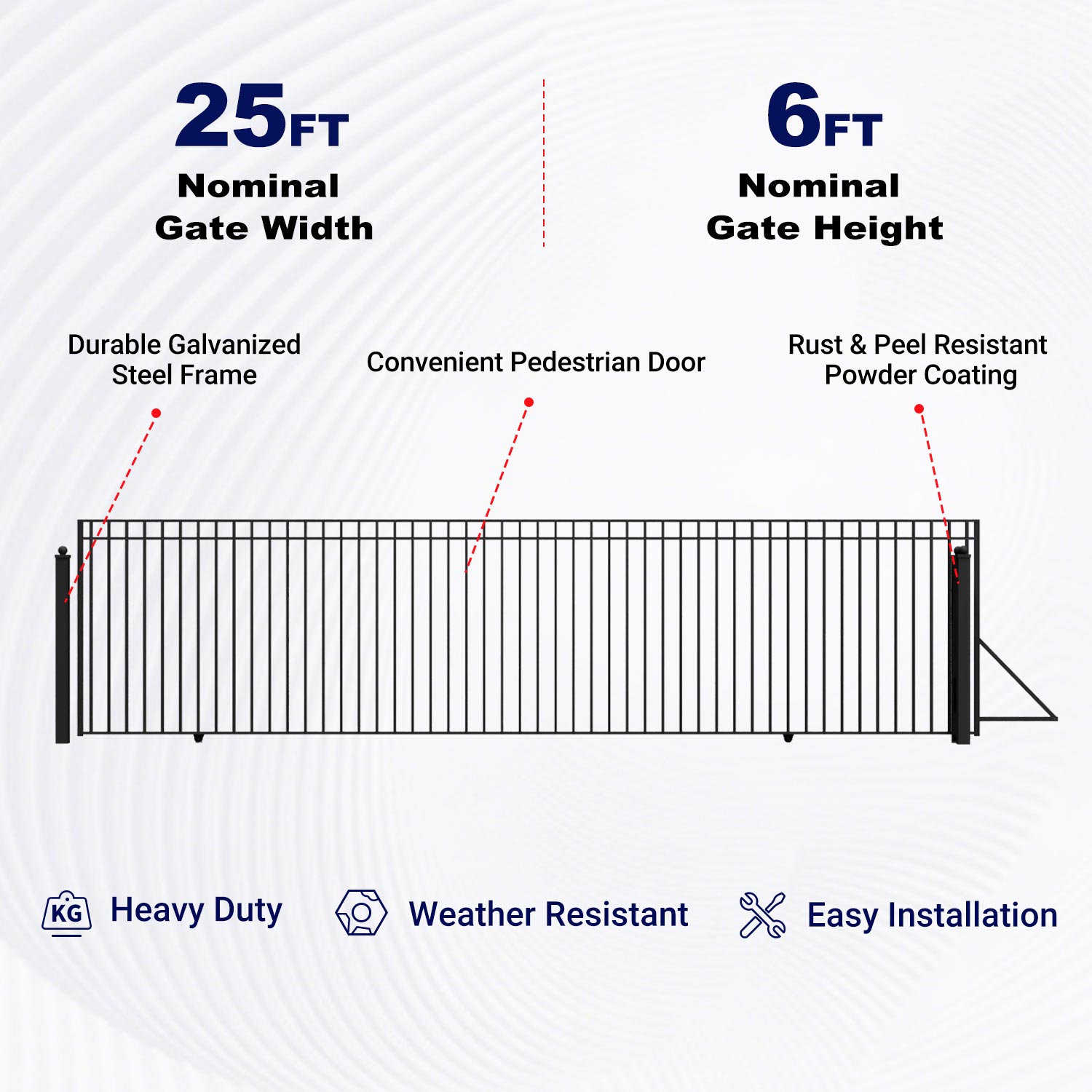 Key Features of Aleko 25 ft MADRID Style Sliding Driveway Gate