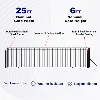 Key Features of Aleko 25 ft MADRID Style Sliding Driveway Gate