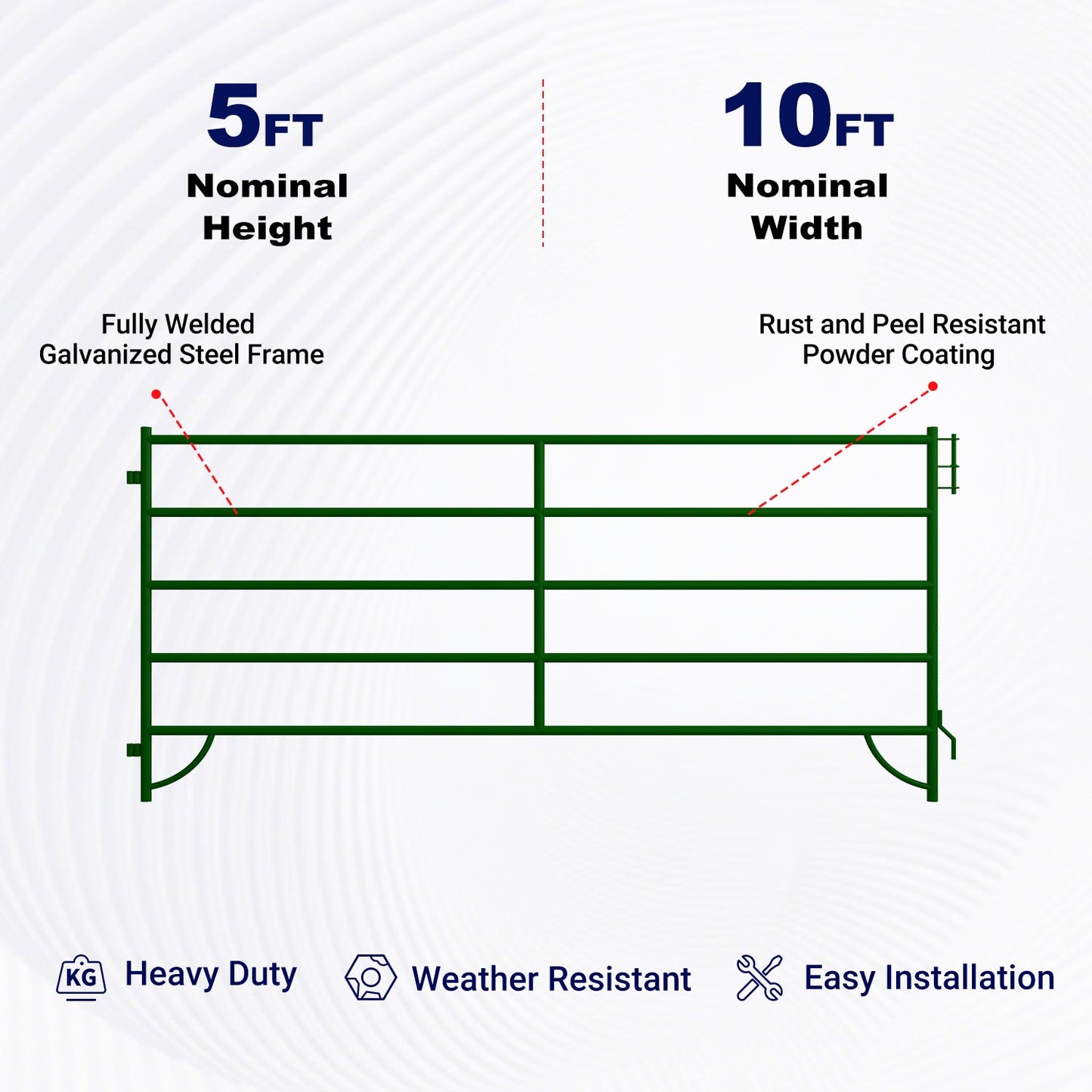 Key features of 10x5 ft Cattle Panels