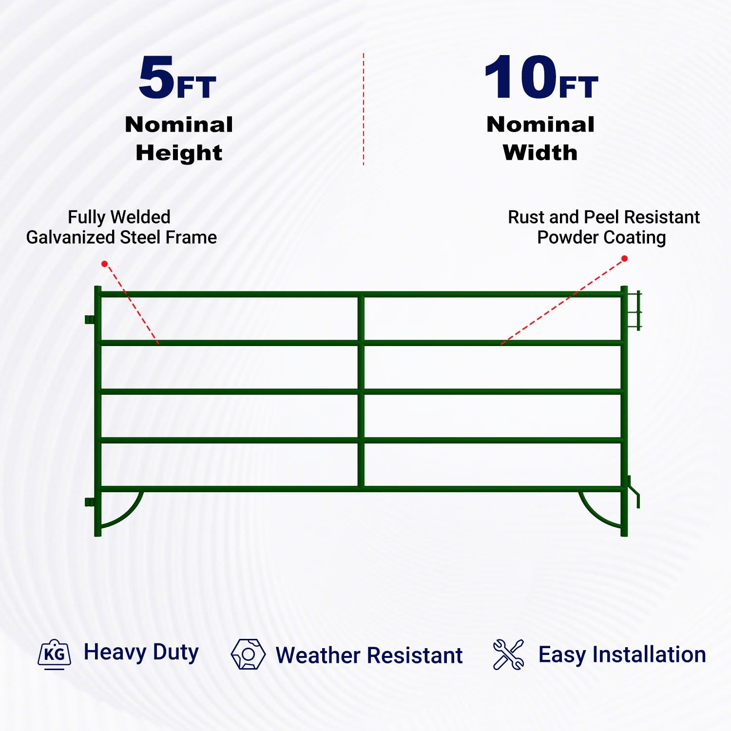 Key features of 10x5 ft Cattle Panels