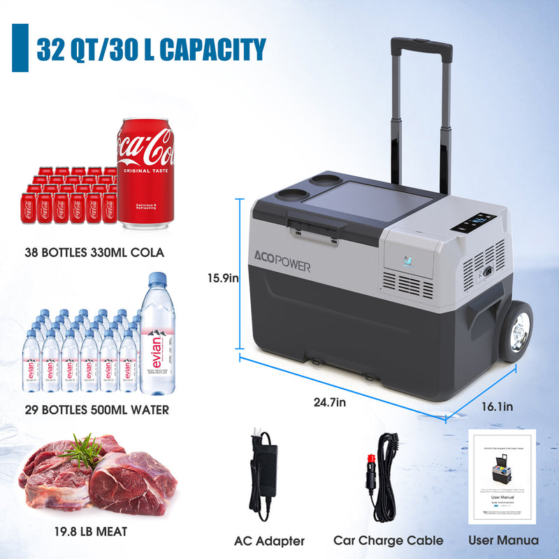 LionCooler Pro Portable Solar Fridge Freezer, 32 Quarts