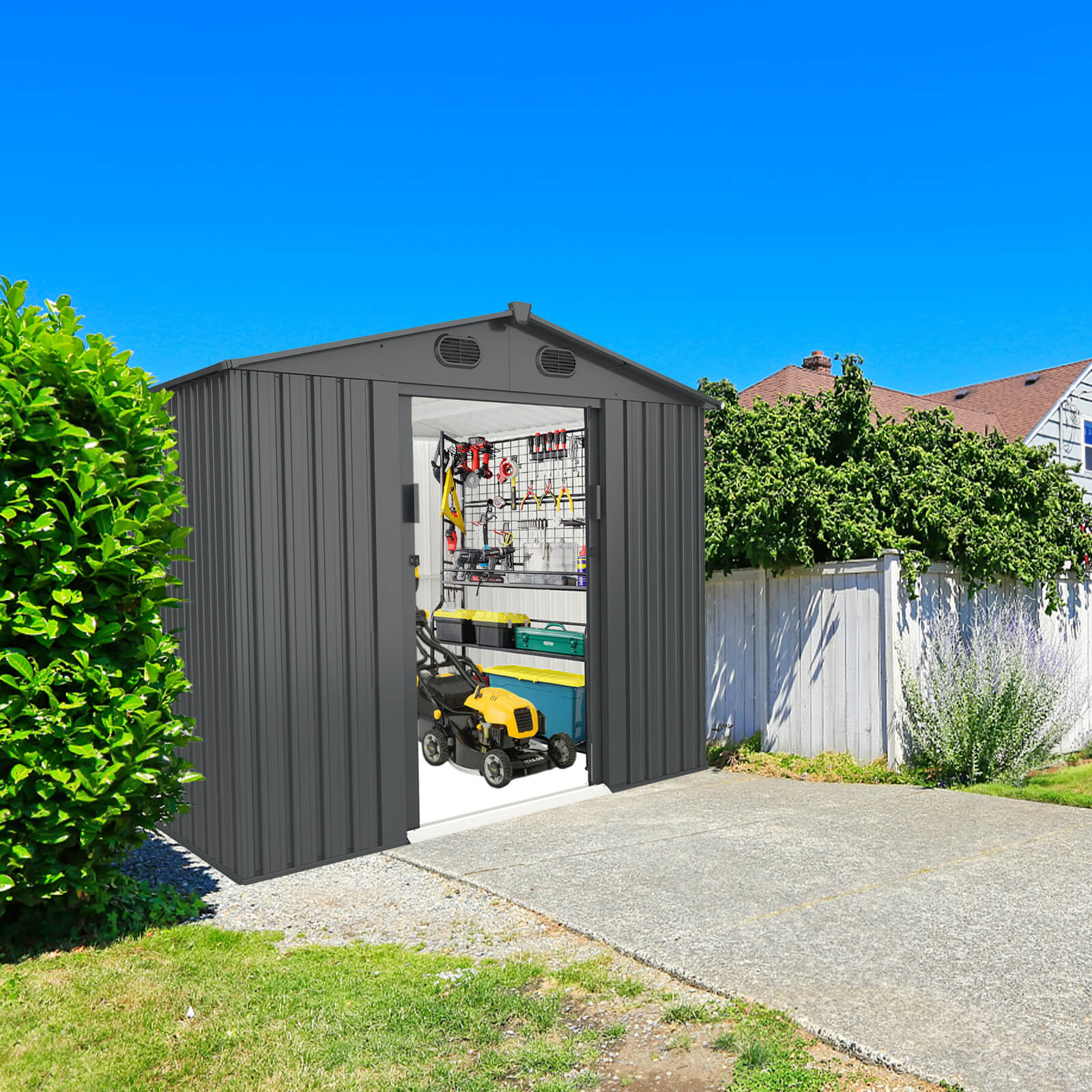 CHERY INDUSTRIAL Metal Storage Shed 8'x6'