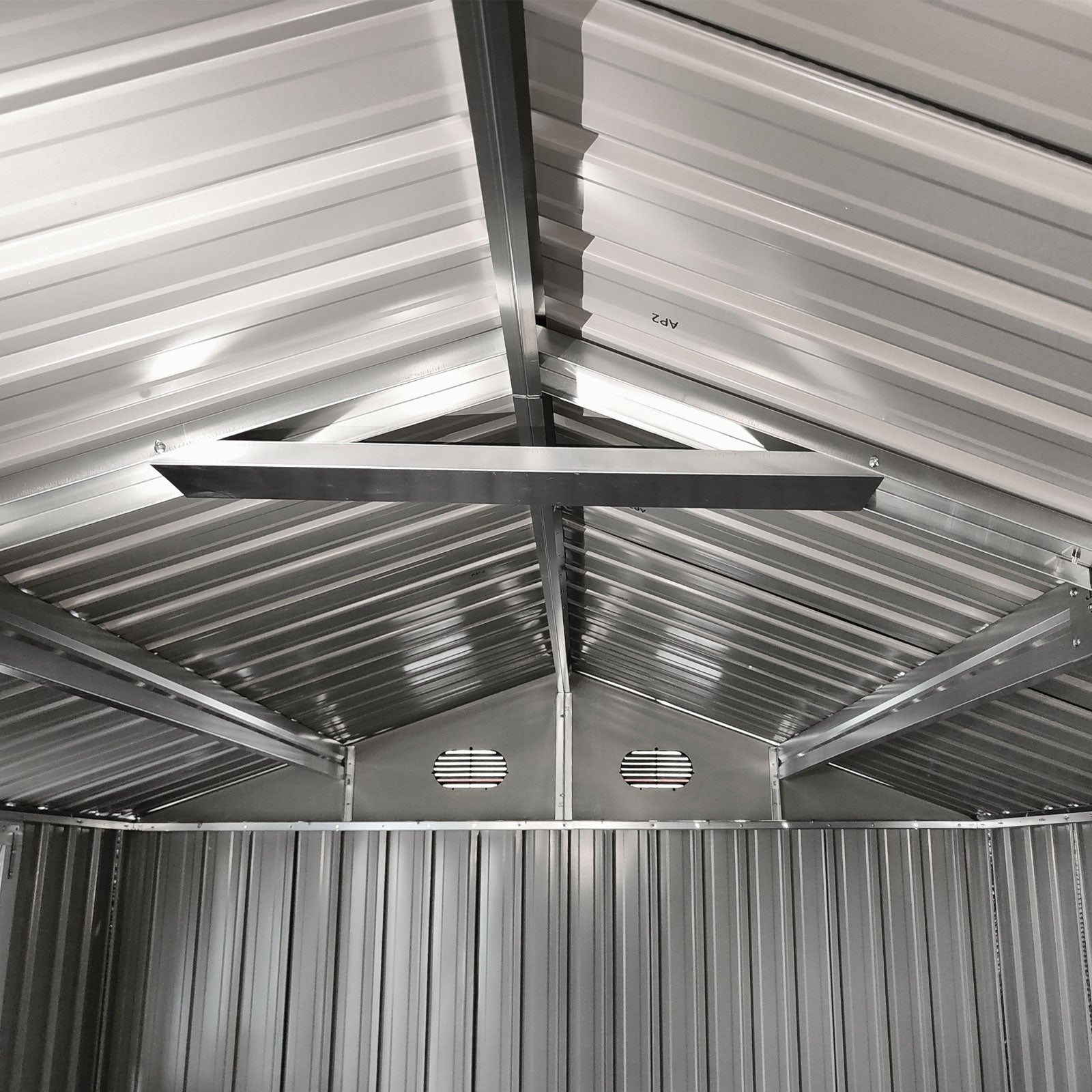 8x12 Ft Metal Storage Shed with Double Hinged Doors