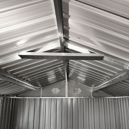 8x12 Ft Metal Storage Shed with Double Hinged Doors
