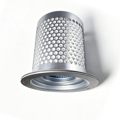 A cylindrical metal mesh filter cartridge