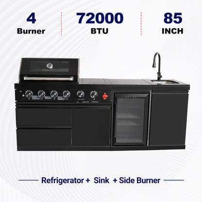 Outdoor kitchen island grill