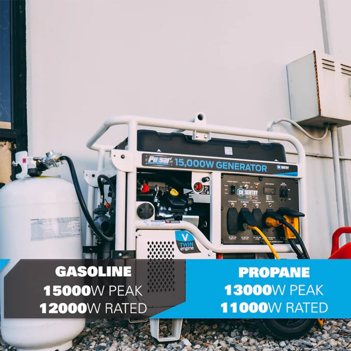 15,000 Watt Dual Fuel Portable Generator – 713cc V-Twin Engine, Electric Start