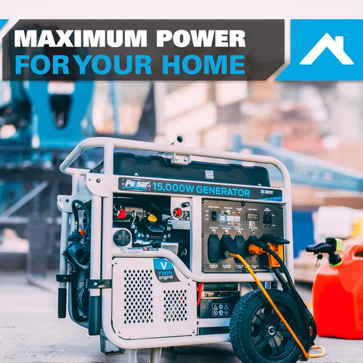 15,000 Watt Dual Fuel Portable Generator – 713cc V-Twin Engine, Electric Start